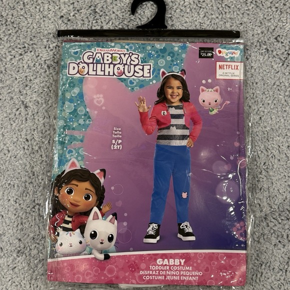 Toddler Gabbys Dollhouse Gabby Jumpsuit Headband Halloween Costume 2T - Picture 6 of 6